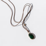 Small Oval Dark Emerald Necklace