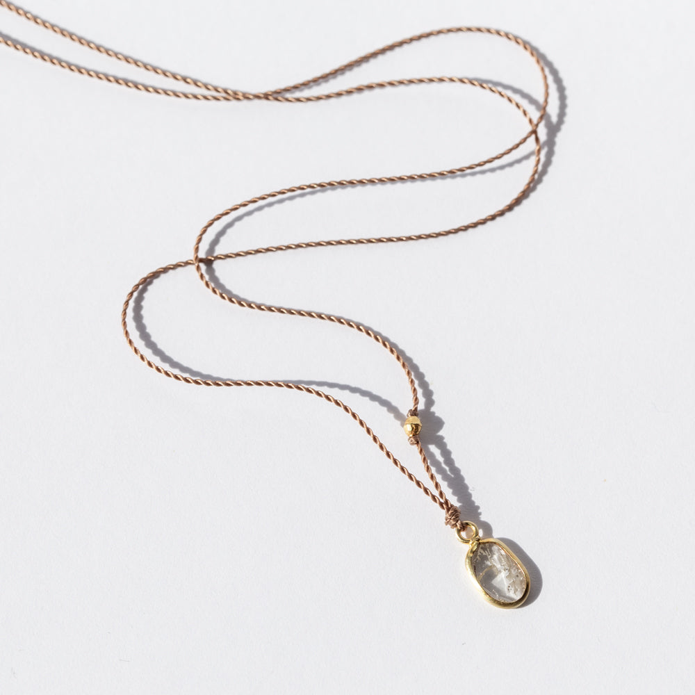 Small Oval Diamond Slice Necklace