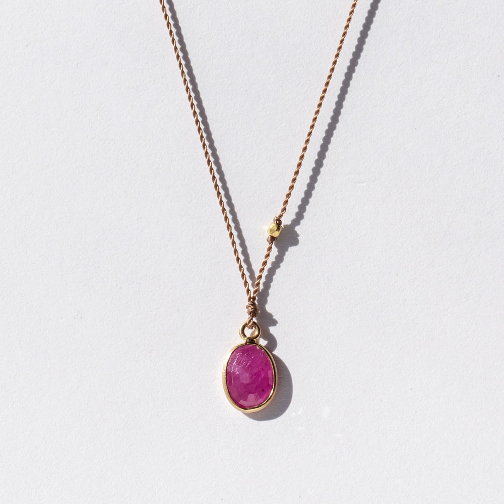 Small Oval Ruby Necklace