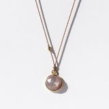 Small Round Chocolate Moonstone Necklace