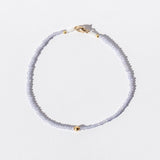 Tanzanite Beaded Bracelet with Gold Bead