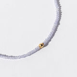 Tanzanite Beaded Bracelet with Gold Bead