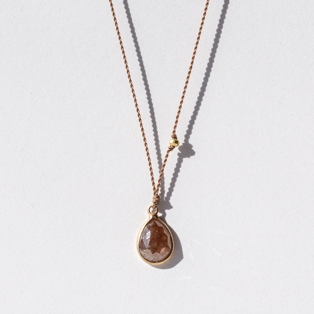 Teardrop Brown Diamond Necklace