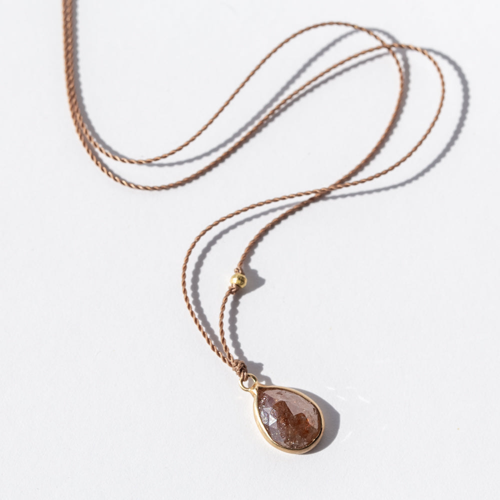 Teardrop Brown Diamond Necklace