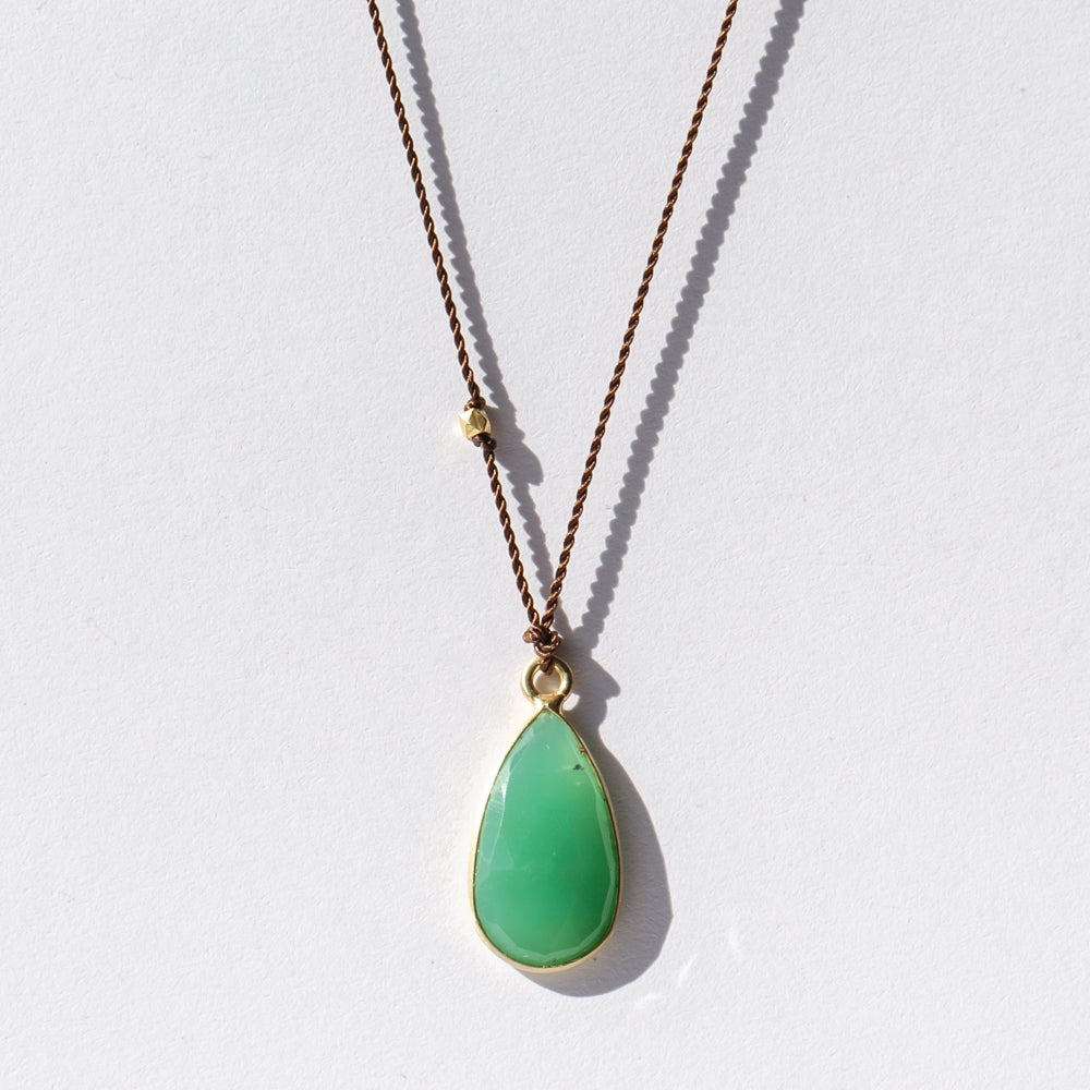 Teardrop Chrysoprase Necklace