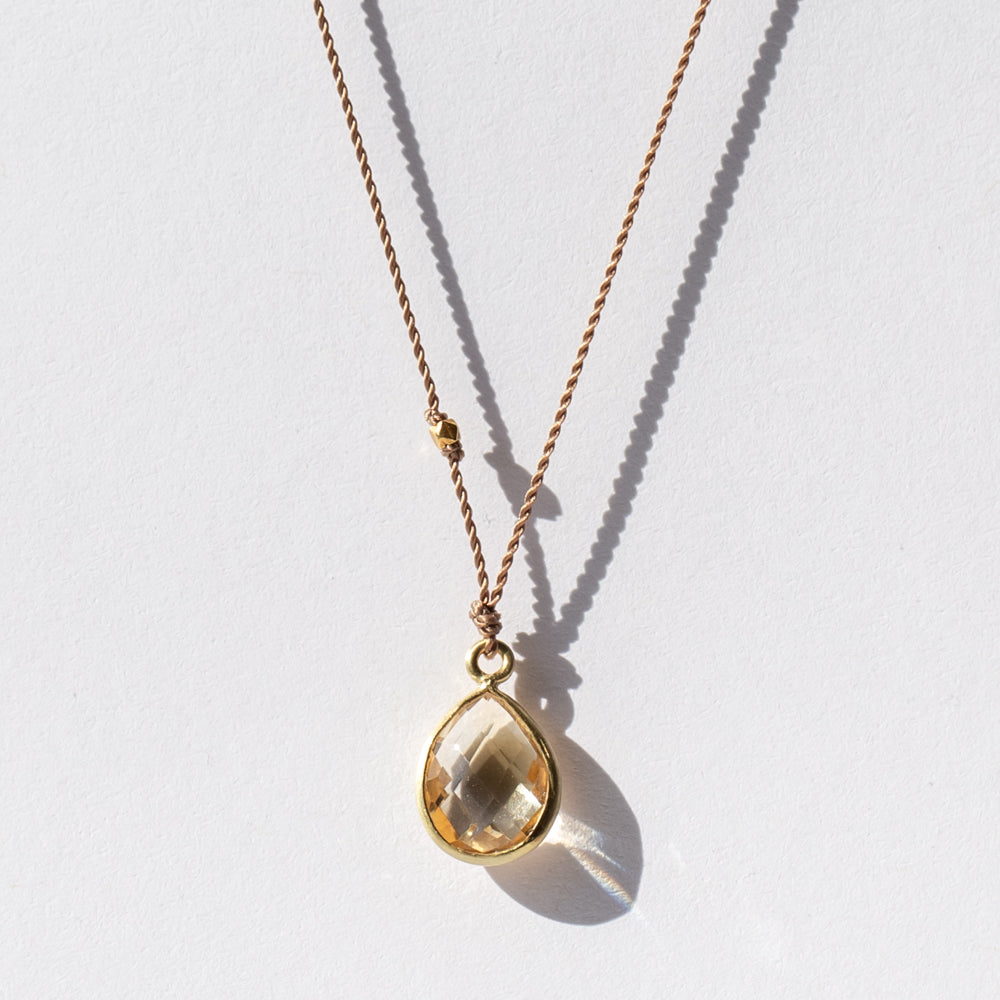 Teardrop Citrine Necklace
