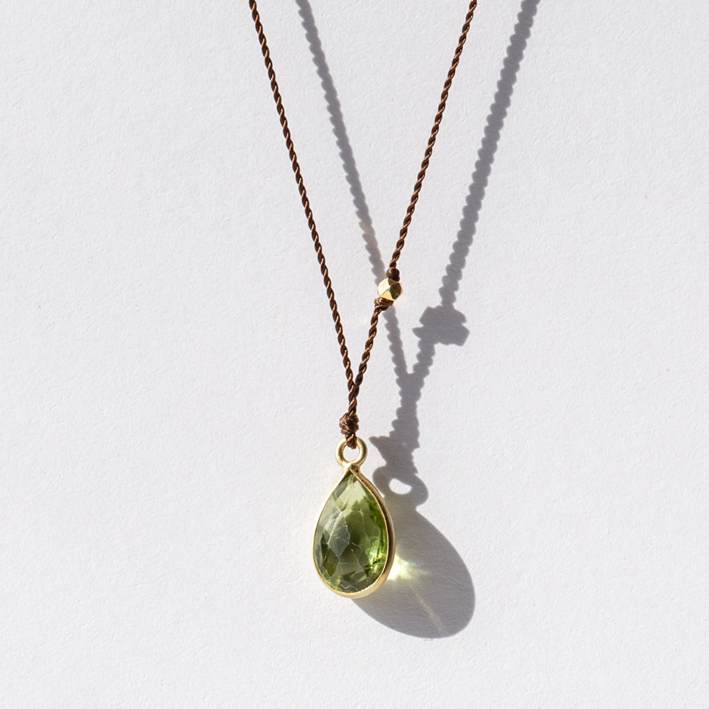 Teardrop Peridot Necklace