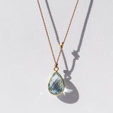 Teardrop Sky Blue Topaz Necklace