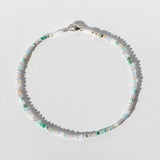 Turquoise and Grey Multi Gemstone Beaded Bracelet