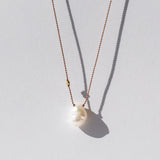 White Asymmetrical Drop Pearl Necklace