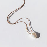 White Asymmetrical Drop Pearl Necklace