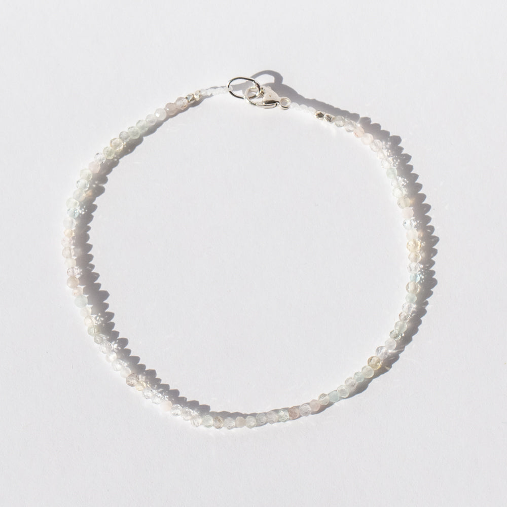 White Multi Gemstone Beaded Bracelet
