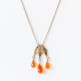 Three Carnelian Drop Necklace