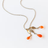 Three Carnelian Drop Necklace