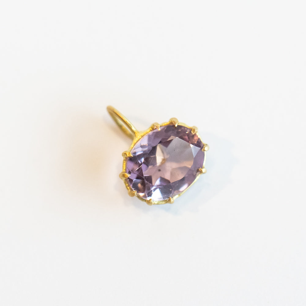 Amethyst East-West Oval Basket Charm