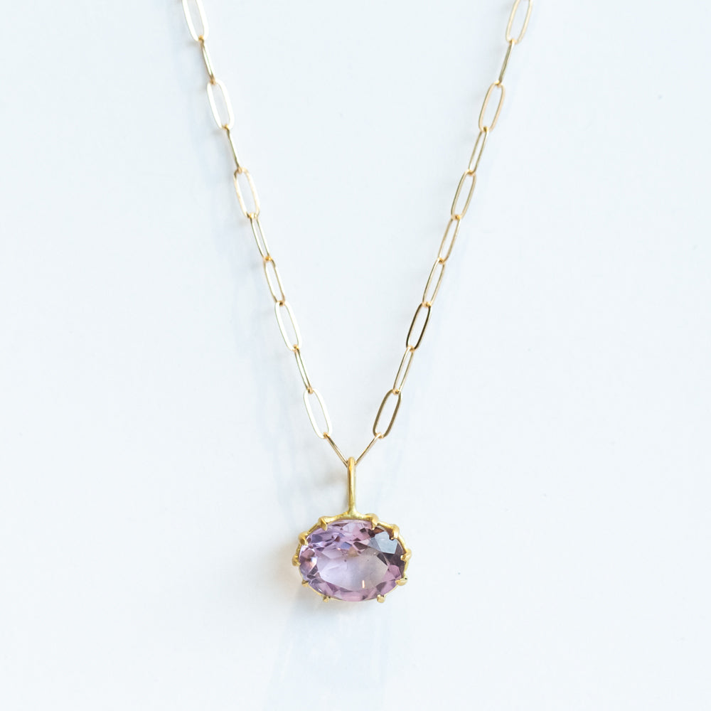 Amethyst East-West Oval Basket Charm