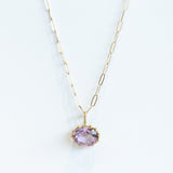 Amethyst East-West Oval Basket Charm