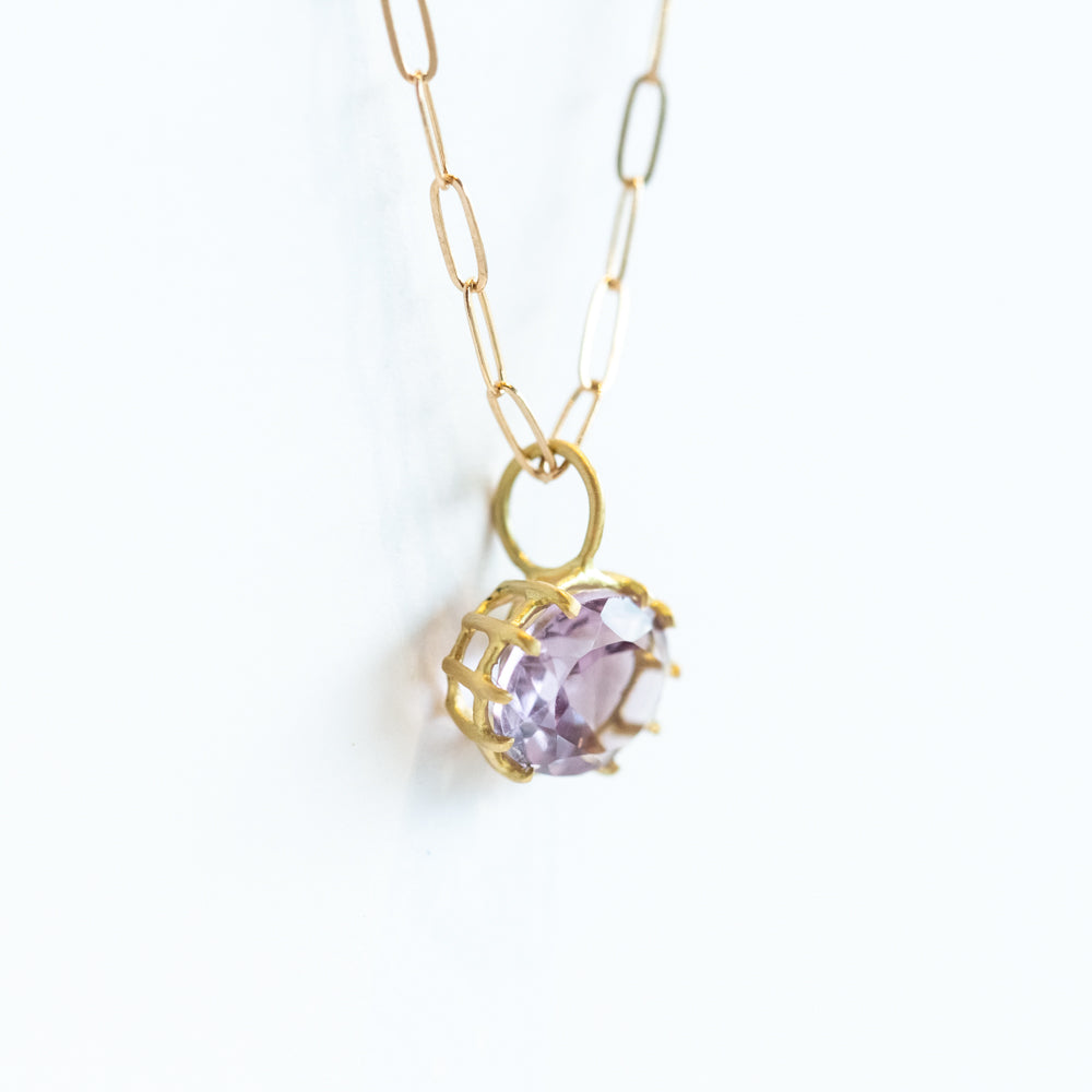 Amethyst East-West Oval Basket Charm