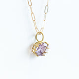 Amethyst East-West Oval Basket Charm