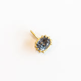 Gray Spinel East-West Oval Basket Charm