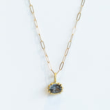 Gray Spinel East-West Oval Basket Charm