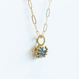 Gray Spinel East-West Oval Basket Charm