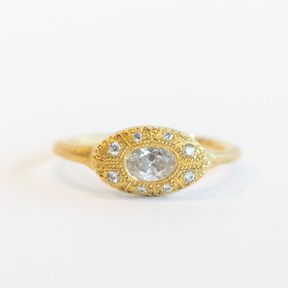 Petite Oval Diamond Relic Ring