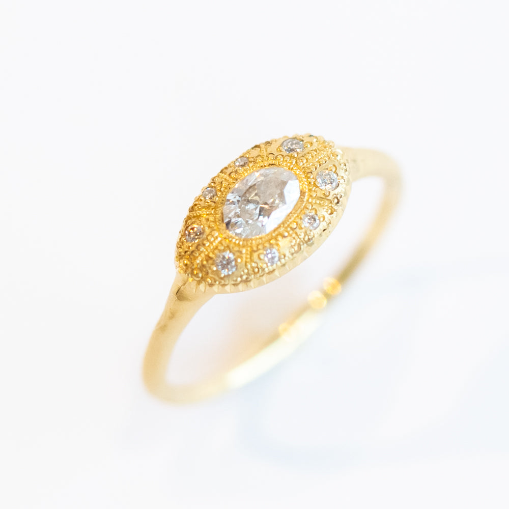 Petite Oval Diamond Relic Ring