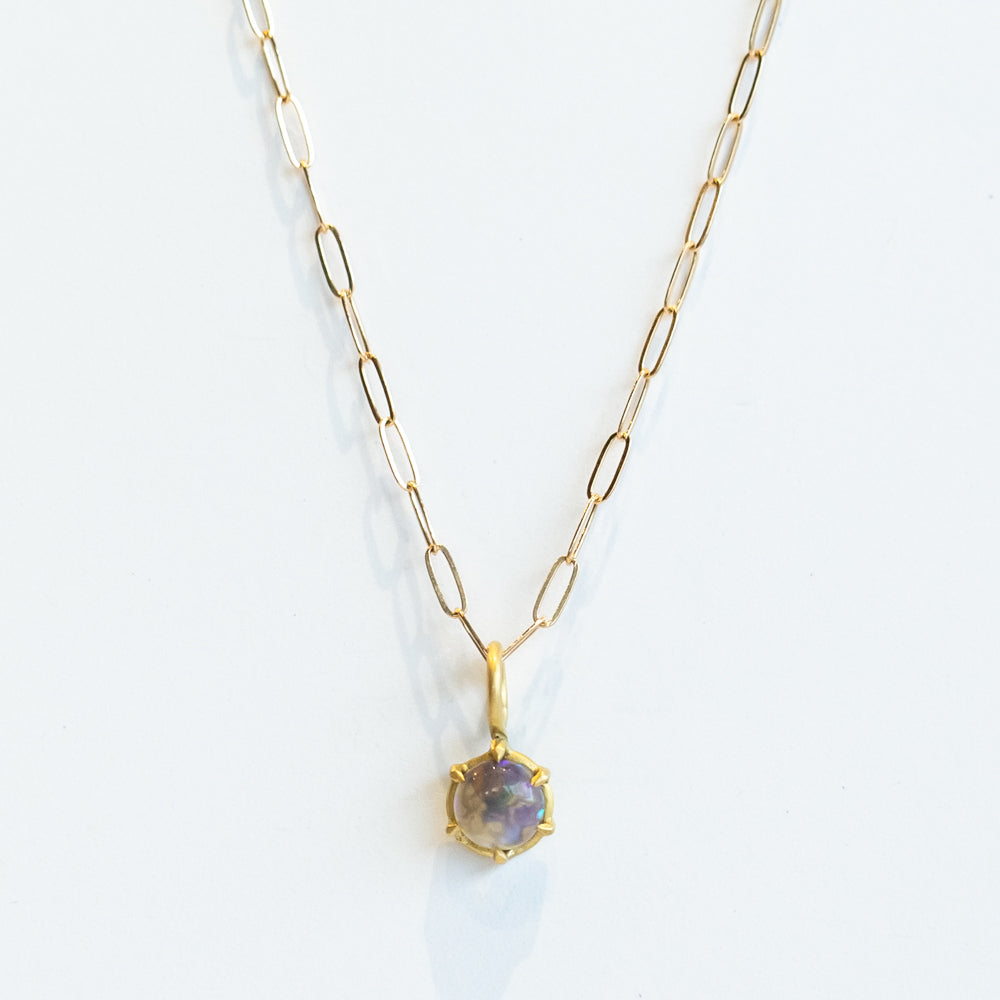 Round Opal Basket Charm