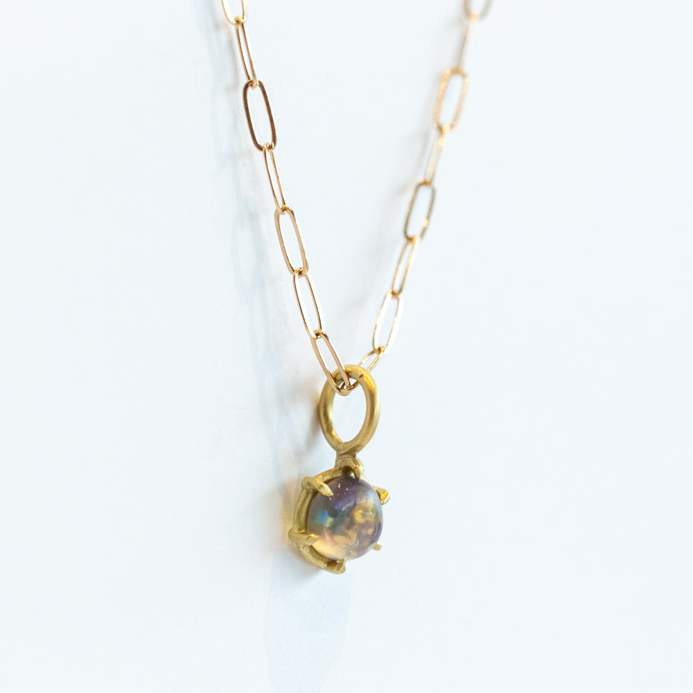 Round Opal Basket Charm