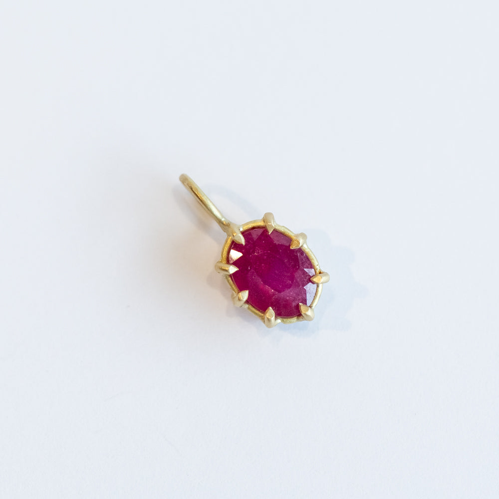 Ruby North-South Oval Basket Charm