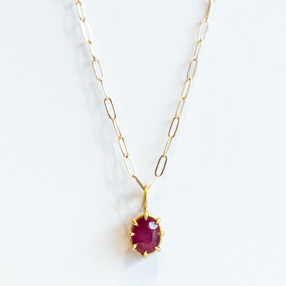 Ruby North-South Oval Basket Charm