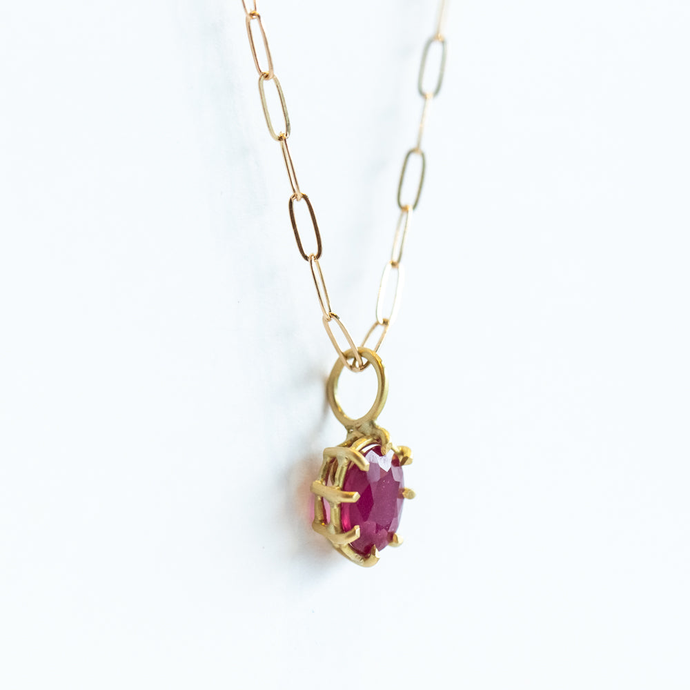 Ruby North-South Oval Basket Charm