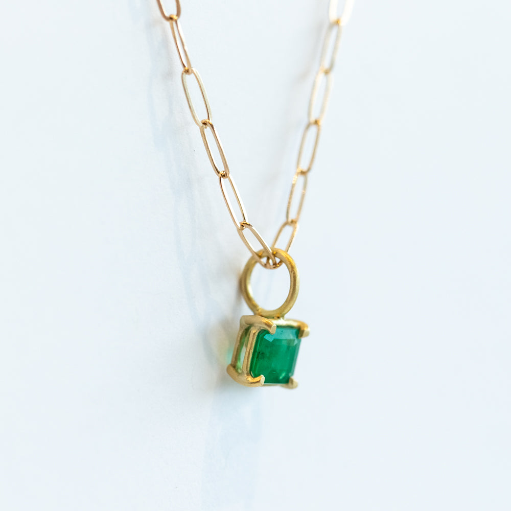 Square Emerald Basket Charm