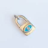 Enamel and Diamond Padlock Eye Charm