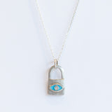 Enamel and Diamond Padlock Eye Charm