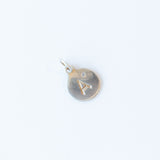 Flat Tiny Disc Letter Charm with Diamond