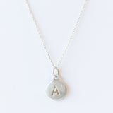 Flat Tiny Disc Letter Charm with Diamond