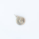Flat Tiny Disc Letter Charm with Diamond