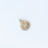 Flat Tiny Disc Letter Charm with Diamond