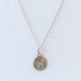 Flat Tiny Disc Letter Charm with Diamond
