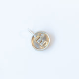 Tiny Disc Letter Charm with Diamond