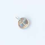 Tiny Disc Letter Charm with Diamond