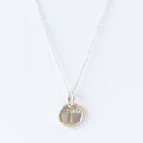 Tiny Disc Letter Charm with Diamond