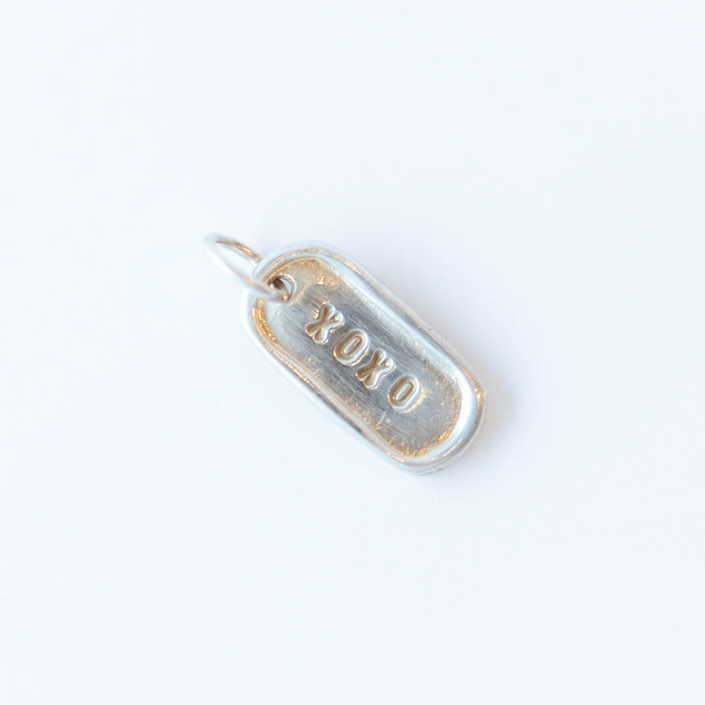 Tiny XOXO Dog Tag Charm