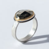 Asymmetrical Rose Cut Pyrite Ring