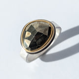 Asymmetrical Rose Cut Pyrite Ring