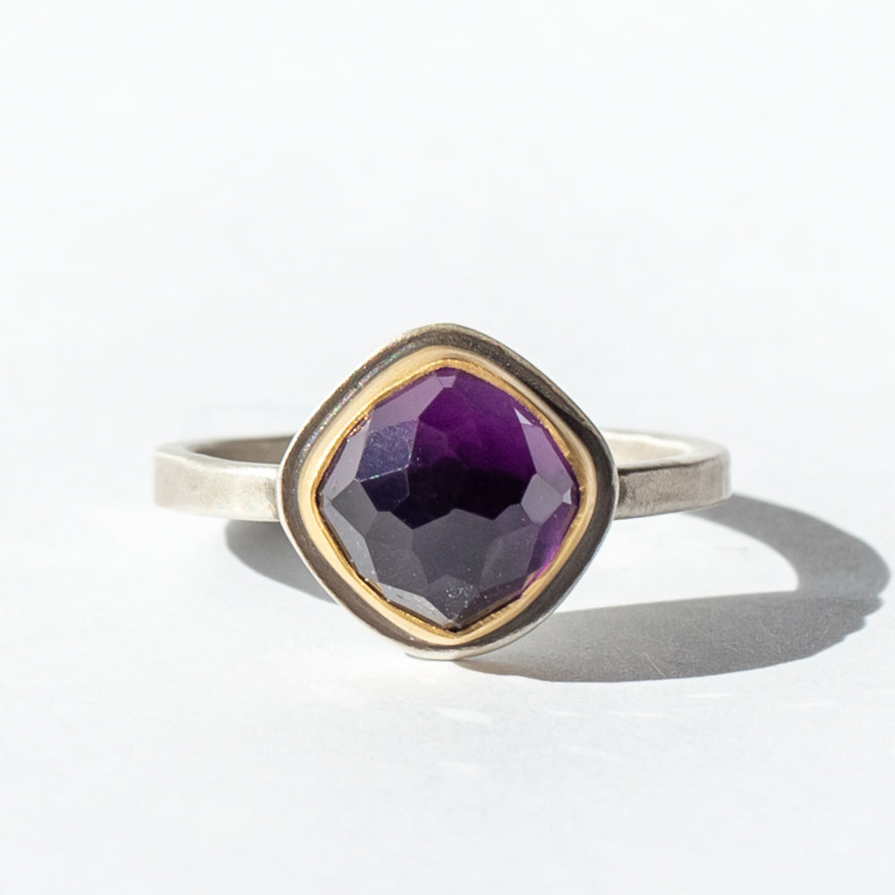 Rose Cut Amethyst Ring