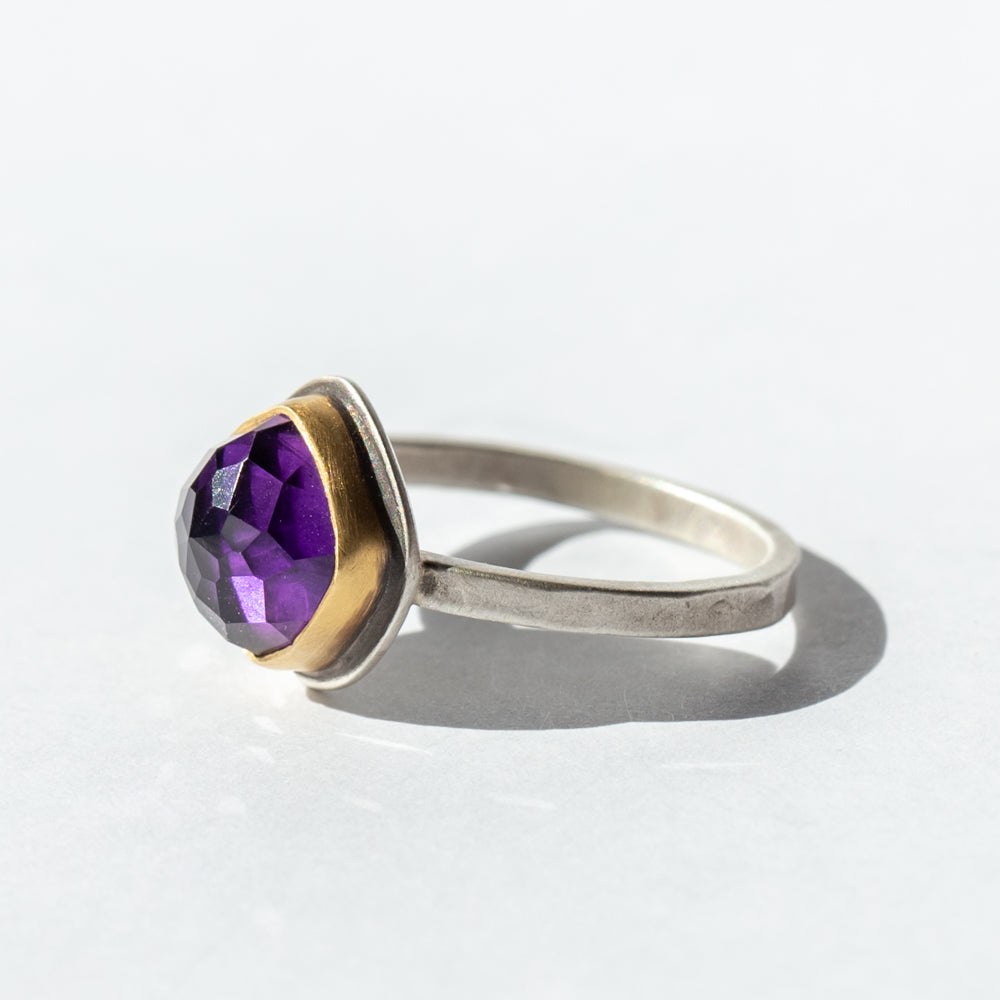 Rose Cut Amethyst Ring