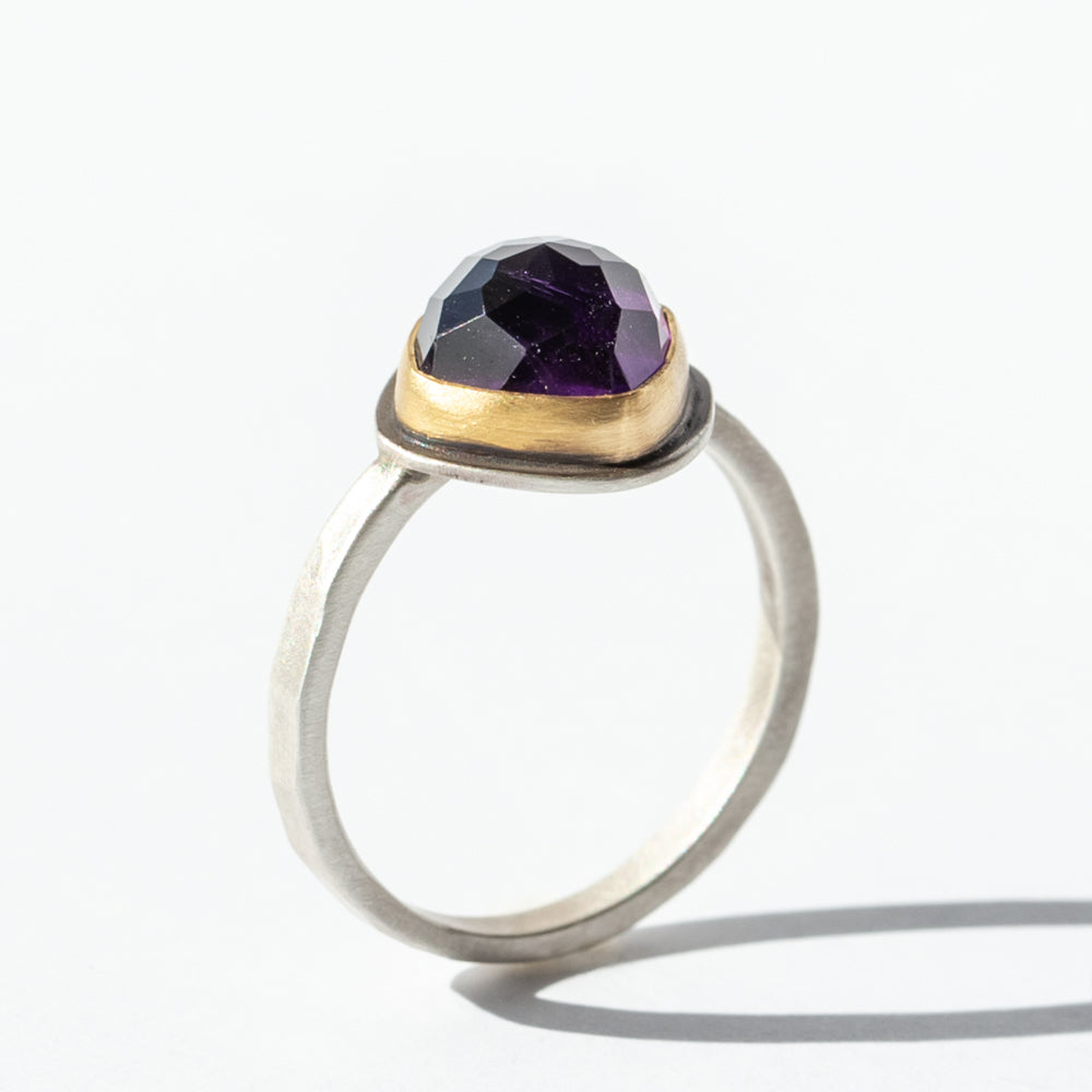 Rose Cut Amethyst Ring